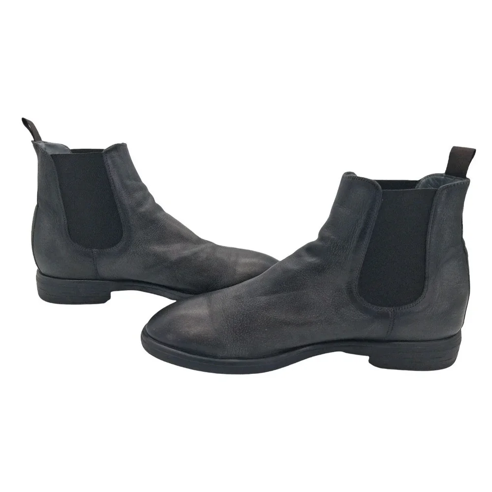 Sturlini Chelsea Boots Mens EU 42 US 9 Black Leather Ankle Casual Pull On Boots